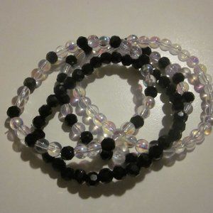 Black & Clear Bracelet Set